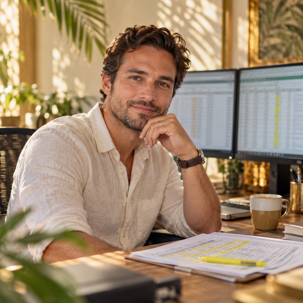 An ARC specialist at his desk on report day.